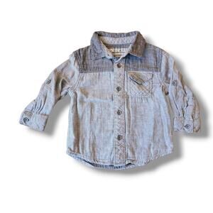 OshKosh Geniune Kids Cotton Western Striped Button Down Shirt